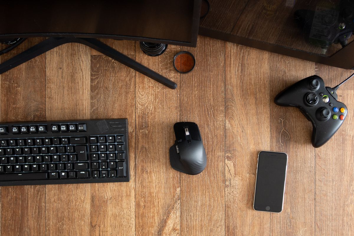 A textured cloth mousepad close-up
