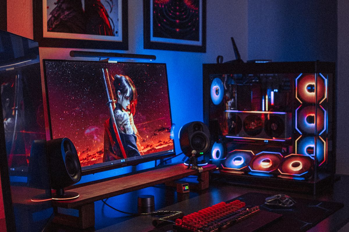 A high refresh rate gaming monitor on a desk